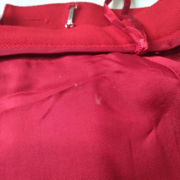 Vintage Casual Corner Bright Red Classic Above Knee Length Pure Wool Mark Skirt - Picture 9 of 15